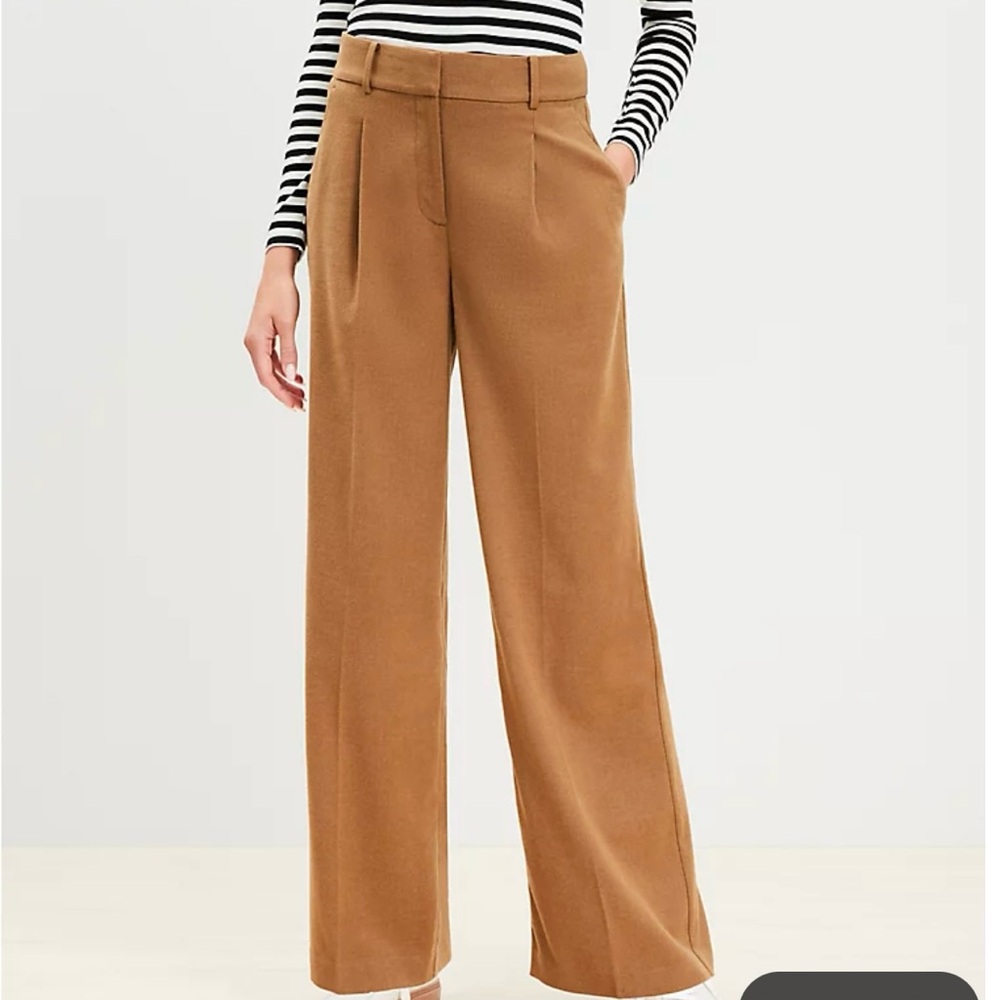 LOFT Wide Leg Pants in Camel Brown
